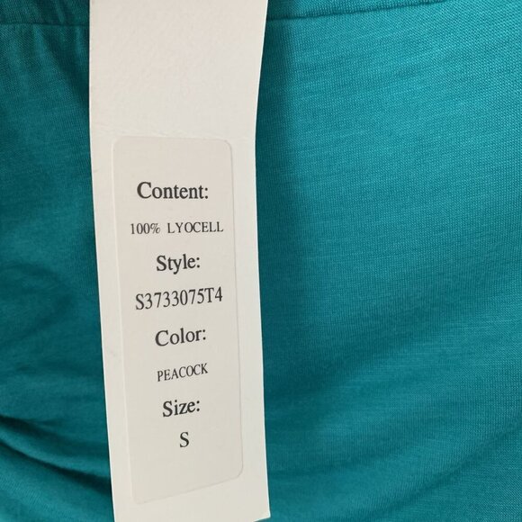 Diane Von Furstenberg Green Ruched Draped Long Sleeve Top S 100% Lyocell Stretch - Picture 6 of 8